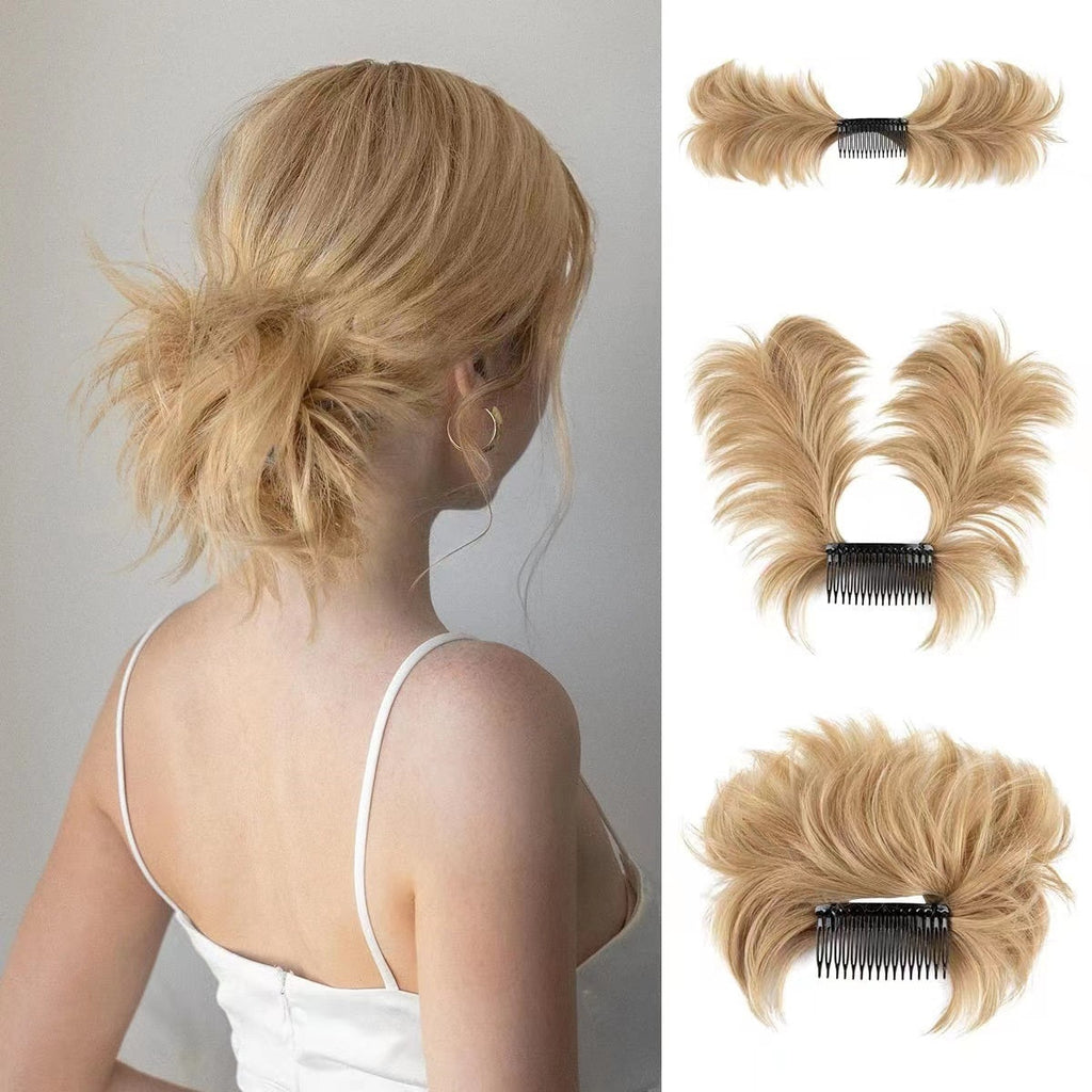 Sumoravibe - Messy Bun Side Comb Clip in Hair Bun Easy Hairpieces