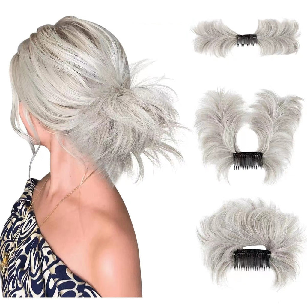 Sumoravibe - Messy Bun Side Comb Clip in Hair Bun Easy Hairpieces