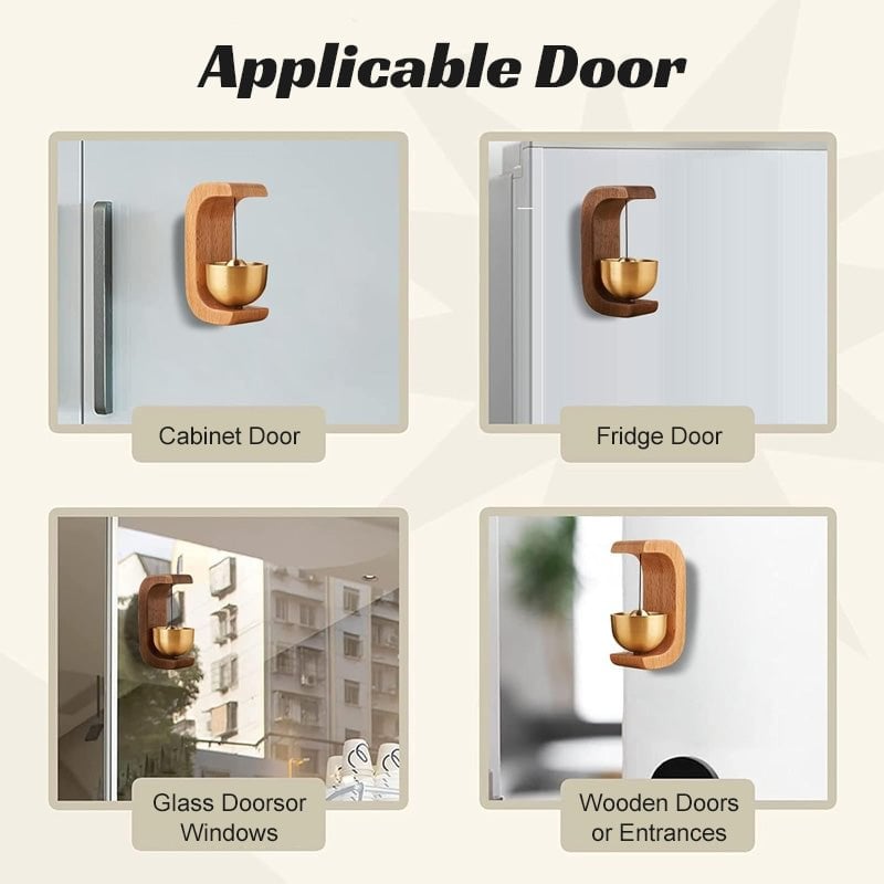 Sumoravibe - Campanello Eolico Magnetico in Legno - Campanello e Decorazione per Porta