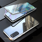 Sumoravibe - Custodia magnetica in vetro temperato per telefono a doppia faccia per Samsung