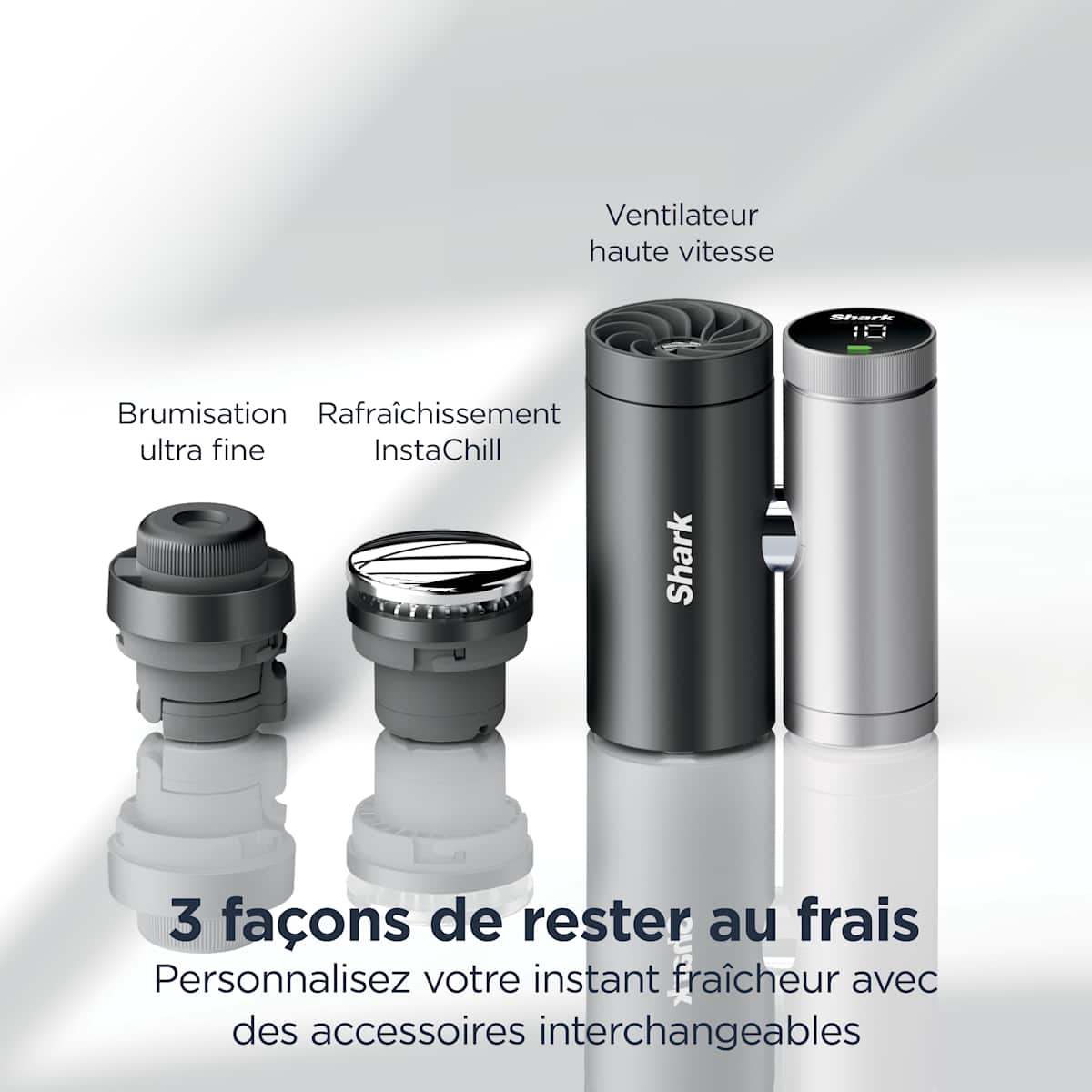 Ventilateur portable 3-en-1, brumisateur et plaque refroidissante Shark ChillPill - Bleu Lavande