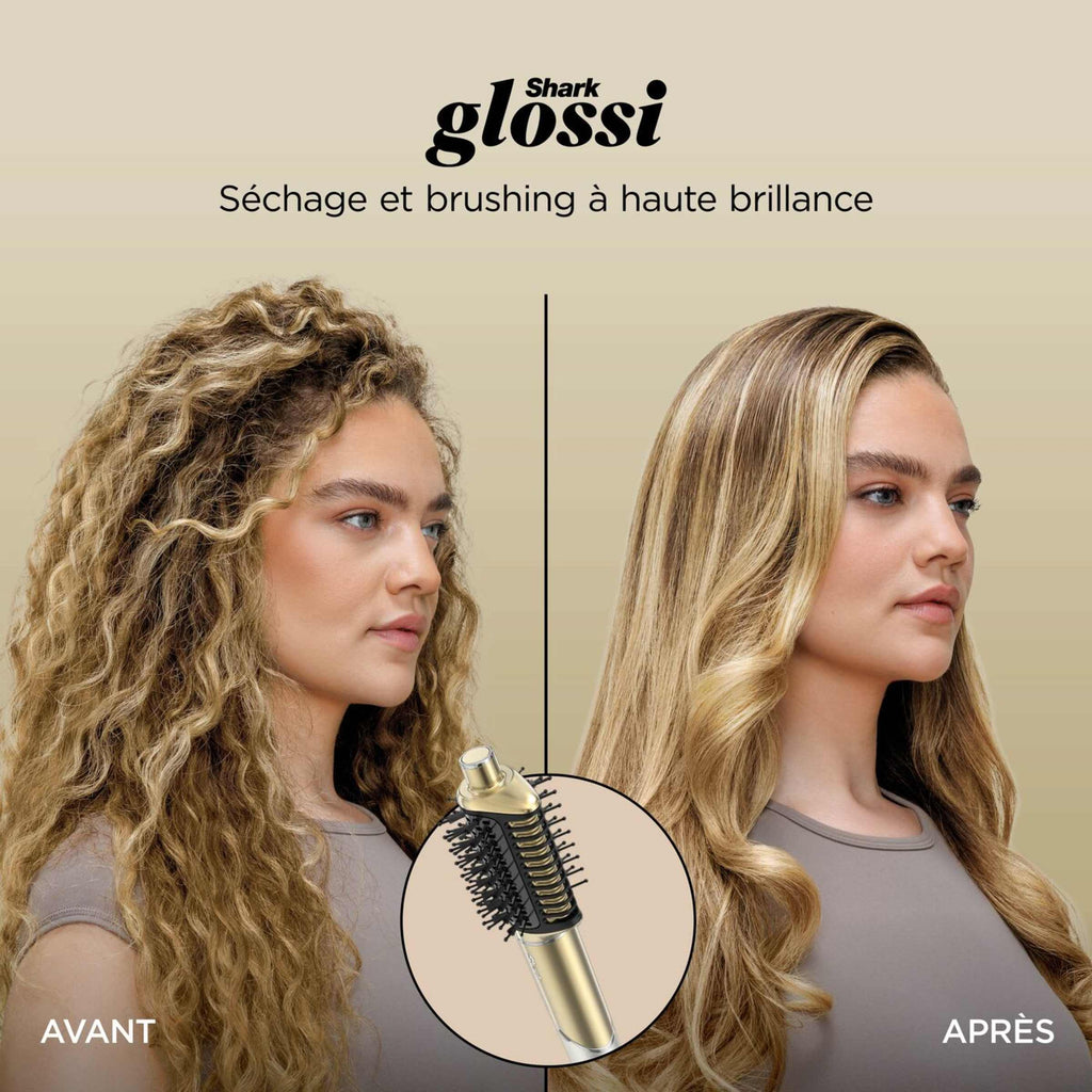 Multi-Styler premium et Sèche-Cheveux Shark Glam sur-mesure Or - 1 embout au choix