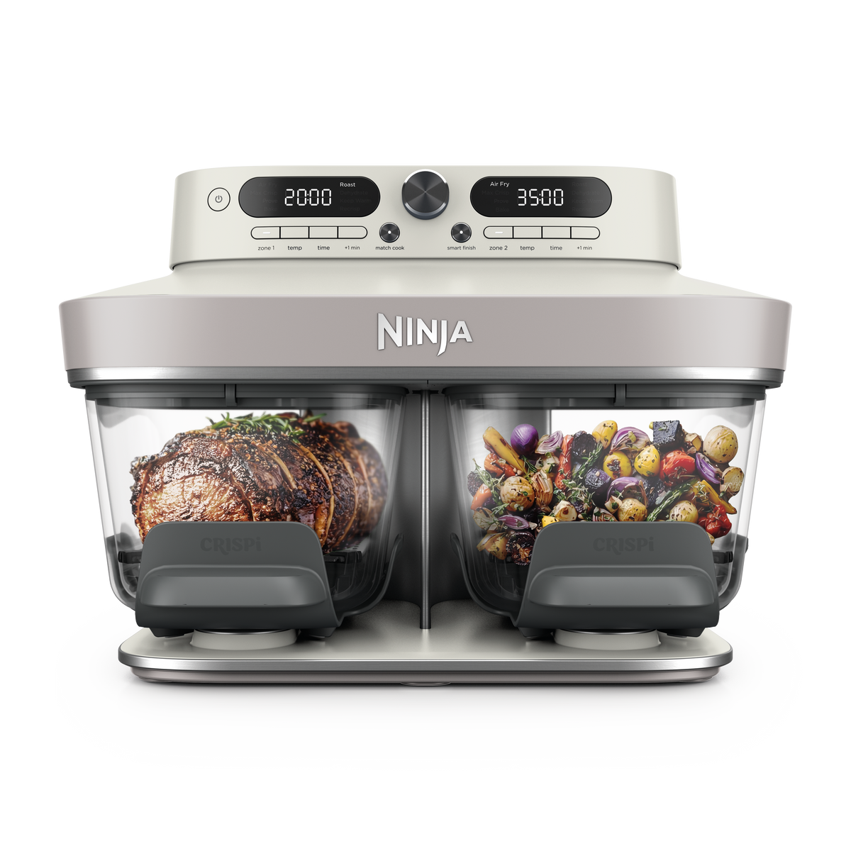 Air fryer en verre avec 8 modes CRISPi DualZone, Rose Quartz