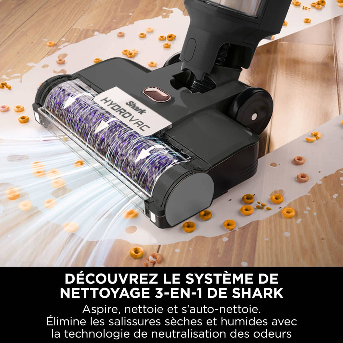 Aspirateur laveur sans fil Shark HydroVac avec 1L de produit nettoyant multi-surfaces