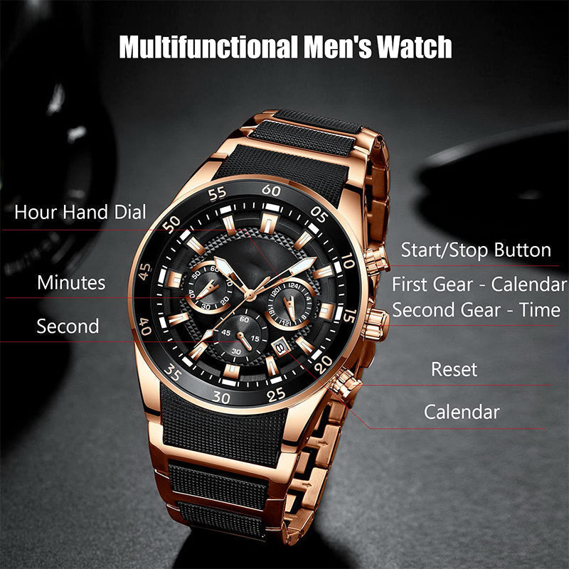Sumoravibe - Orologio al quarzo multifunzione impermeabile da uomo