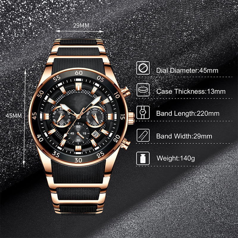 Sumoravibe - Orologio al quarzo multifunzione impermeabile da uomo