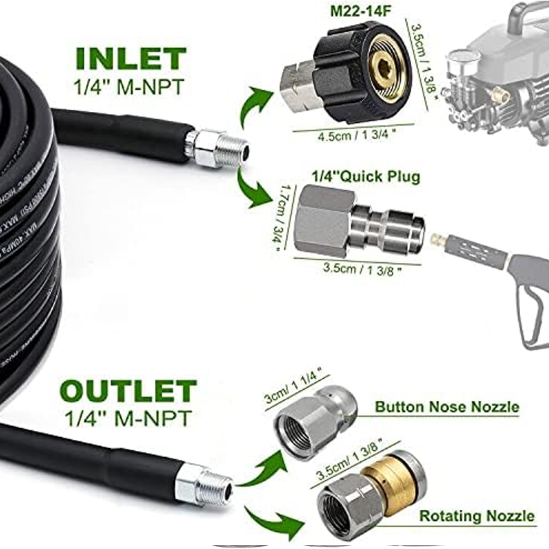 Sumoravibe - Kit idropulitore per fognature da 5800 PSI per idropulitric